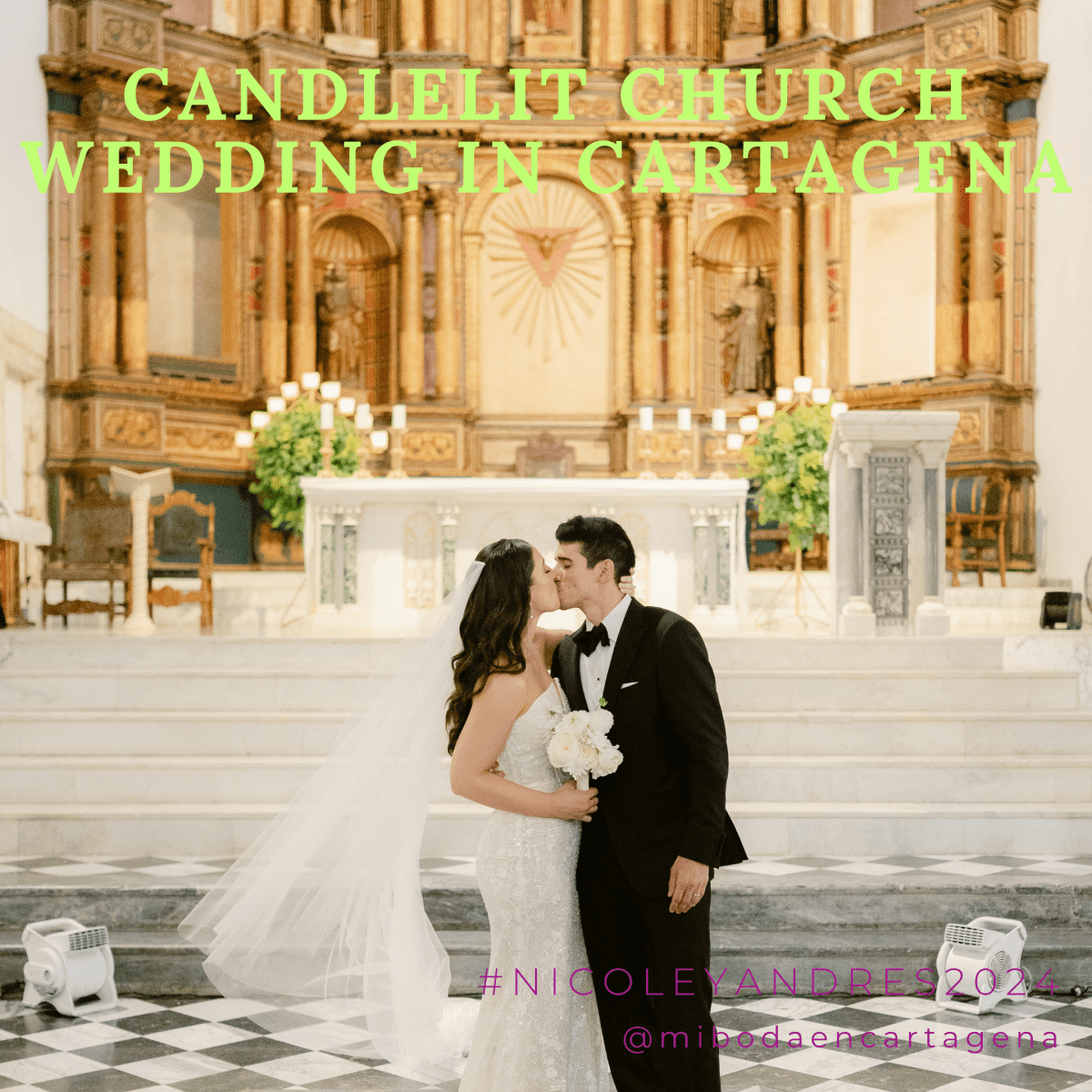 Candlelit Church Wedding in&nbsp;Cartagena