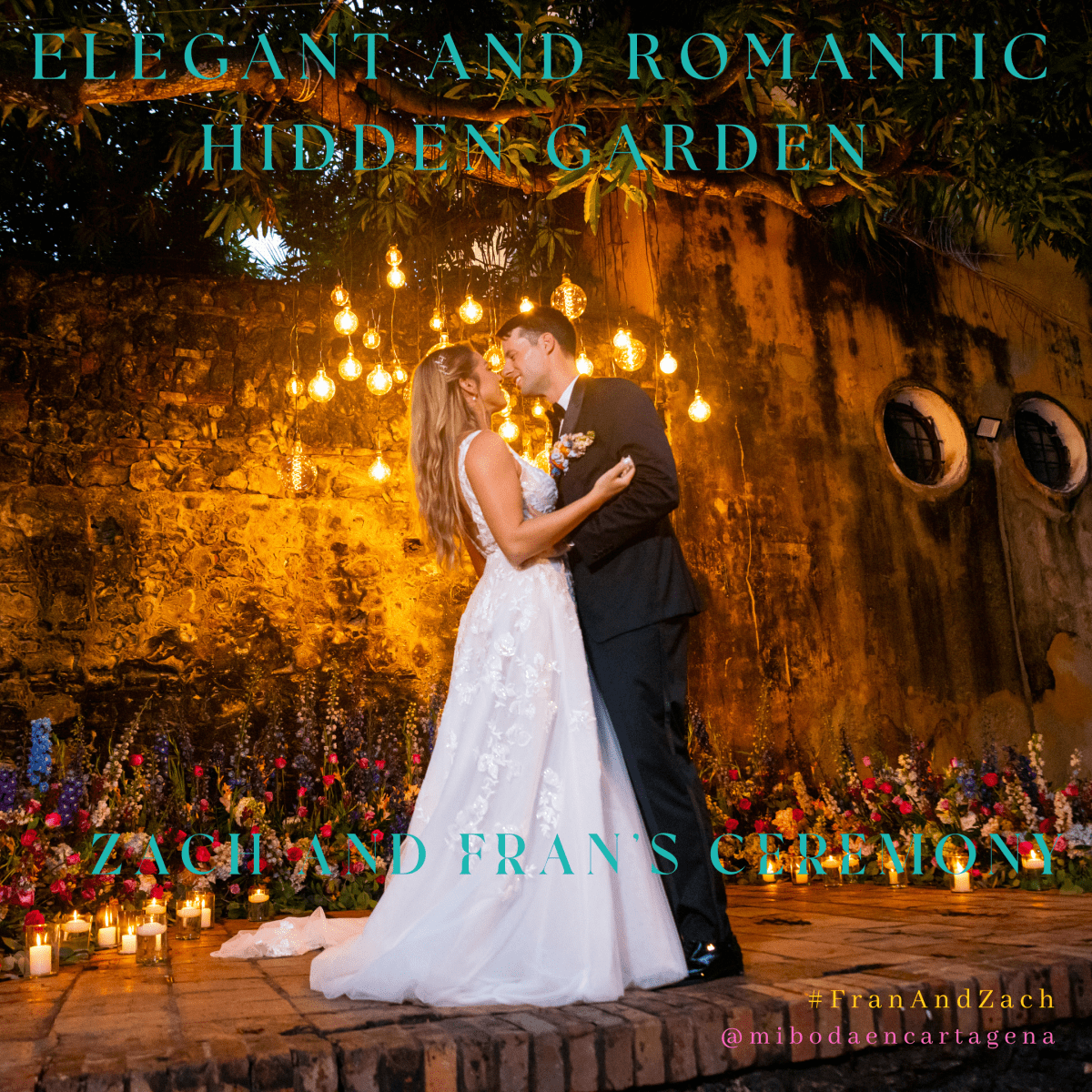 Elegant and Romantic Hidden Garden Ceremony in&nbsp;Cartagena.